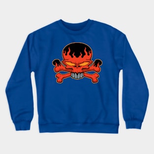 flame cross bones Crewneck Sweatshirt